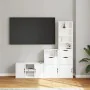 Muebles de TV 4 uds. con almacenaje "ODDA" blanco madera pino de , Muebles TV - Ref: Foro24-3365373, Precio: 221,13 €, Descue...