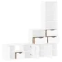 Muebles de TV 4 uds. con almacenaje "ODDA" blanco madera pino de , Muebles TV - Ref: Foro24-3365373, Precio: 221,13 €, Descue...