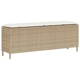 Banco de jardín con cojín beige110x30x40,5 cm ratán sintético von , Gartenbänke - Ref: Foro24-4104158, Preis: 89,18 €, Rabatt: %