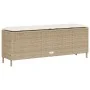 Banco de jardín con cojín beige110x30x40,5 cm ratán sintético de , Bancos de jardín - Ref: Foro24-4104158, Precio: 89,18 €, D...