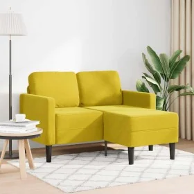 Sofá 2 plazas con chaise longue en forma L amarillo 125 cm de , Sofás - Ref: Foro24-4107074, Precio: 214,56 €, Descuento: %