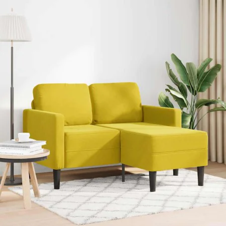 Sofá 2 plazas con chaise longue en forma L amarillo 125 cm de , Sofás - Ref: Foro24-4107074, Precio: 214,56 €, Descuento: %