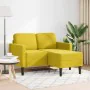 Sofá 2 plazas con chaise longue en forma L amarillo 125 cm de , Sofás - Ref: Foro24-4107074, Precio: 214,56 €, Descuento: %