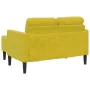 Sofá 2 plazas con chaise longue en forma L amarillo 125 cm de , Sofás - Ref: Foro24-4107074, Precio: 214,56 €, Descuento: %