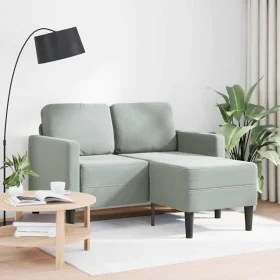 Sofá de 2 plazas con chaise longue en forma L gris claro 125 cm de , Sofás - Ref: Foro24-4107069, Precio: 232,44 €, Descuento: %
