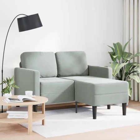 Sofá de 2 plazas con chaise longue en forma L gris claro 125 cm de , Sofás - Ref: Foro24-4107069, Precio: 232,44 €, Descuento: %