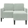 Sofá de 2 plazas con chaise longue en forma L gris claro 125 cm de , Sofás - Ref: Foro24-4107069, Precio: 232,44 €, Descuento: %