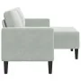 Sofá de 2 plazas con chaise longue en forma L gris claro 125 cm de , Sofás - Ref: Foro24-4107069, Precio: 232,44 €, Descuento: %