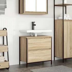 Mueble de baño con lavabo y cajones roble Sonoma 60x34,5x60 cm de , Tocadores de baño - Ref: Foro24-861883, Precio: 64,61 €, ...