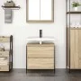 Mueble de baño con lavabo y cajones roble Sonoma 60x34,5x60 cm de , Tocadores de baño - Ref: Foro24-861883, Precio: 64,61 €, ...