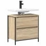 Mueble de baño con lavabo y cajones roble Sonoma 60x34,5x60 cm de , Tocadores de baño - Ref: Foro24-861883, Precio: 64,61 €, ...
