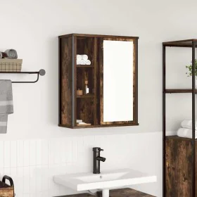 Mueble de baño de pared con espejo roble ahumado 50x21x60 cm de , Tocadores de baño - Ref: Foro24-861904, Precio: 61,96 €, De...