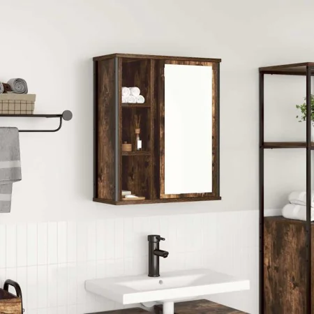Mueble de baño de pared con espejo roble ahumado 50x21x60 cm de , Tocadores de baño - Ref: Foro24-861904, Precio: 61,96 €, De...