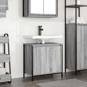 Mueble de baño con lavabo gris Sonoma 60x34,5x60 cm de , Tocadores de baño - Ref: Foro24-861895, Precio: 60,66 €, Descuento: %