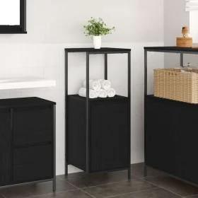 Mueble de baño con estantes roble negro 36x35x95 cm de , Tocadores de baño - Ref: Foro24-861912, Precio: 53,19 €, Descuento: %