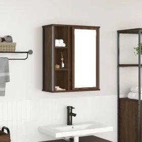 Mueble de baño de pared con espejo roble marrón 50x21x60 cm de , Tocadores de baño - Ref: Foro24-861906, Precio: 62,41 €, Des...