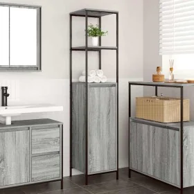 Mueble de baño con estantes gris Sonoma 36x35x165 cm de , Tocadores de baño - Ref: Foro24-861910, Precio: 73,00 €, Descuento: %