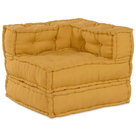 Puf modular de tela amarillo 70x70x54 de , Cojines para sillas y sofás - Ref: Foro24-4019037, Precio: 145,70 €, Descuento: %