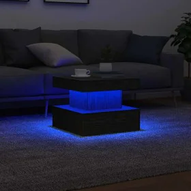 Mesa de centro con luces LED roble negro 50x50x40 cm by , Coffee table - Ref: Foro24-862255, Price: 69,82 €, Discount: %