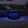 Mesa de centro con luces LED roble negro 50x50x40 cm de , Mesas de centro - Ref: Foro24-862255, Precio: 69,82 €, Descuento: %