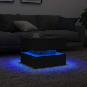 Mesa de centro con luces LED roble negro 50x50x40 cm by , Coffee table - Ref: Foro24-862257, Price: 81,29 €, Discount: %