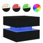 Mesa de centro con luces LED roble negro 50x50x40 cm by , Coffee table - Ref: Foro24-862257, Price: 81,29 €, Discount: %