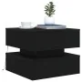 Mesa de centro con luces LED roble negro 50x50x40 cm by , Coffee table - Ref: Foro24-862257, Price: 81,29 €, Discount: %