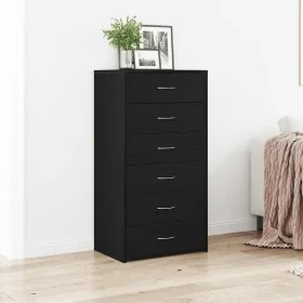 Aparador con 6 cajones roble negro 50x34x96cm madera ingeniería von , Sideboards - Ref: Foro24-862442, Preis: 122,71 €, Rabat...