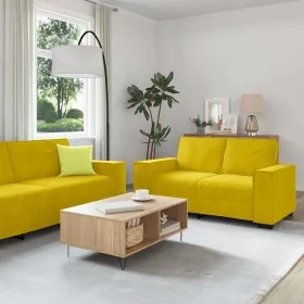 Juego de sofás con cojines 3 piezas terciopelo amarillo de , Sofás - Ref: Foro24-3324624, Precio: 610,32 €, Descuento: %