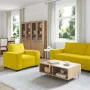 Juego de sofás con cojines 3 piezas terciopelo amarillo de , Sofás - Ref: Foro24-3324624, Precio: 610,32 €, Descuento: %