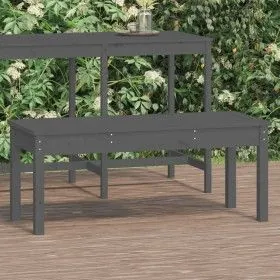 Banco de jardín madera maciza de pino gris 109x44x45 cm de vidaXL, Bancos de jardín - Ref: Foro24-824006, Precio: 67,75 €, De...