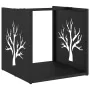 Leñero negro 40x40x40 cm Acero laminado en frío de , Bolsas y soportes de leña - Ref: Foro24-864243, Precio: 47,86 €, Descuen...