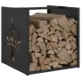 Leñero negro 40x40x40 cm Acero laminado en frío de , Bolsas y soportes de leña - Ref: Foro24-864243, Precio: 47,86 €, Descuen...