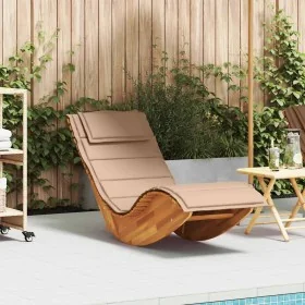 Tumbona mecedora con cojín de madera maciza de acacia von , Liegen - Ref: Foro24-4103884, Preis: 137,89 €, Rabatt: %