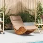 Tumbona mecedora con cojín de madera maciza de acacia de , Tumbonas - Ref: Foro24-4103884, Precio: 137,89 €, Descuento: %