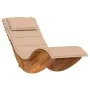 Tumbona mecedora con cojín de madera maciza de acacia de , Tumbonas - Ref: Foro24-4103884, Precio: 137,89 €, Descuento: %