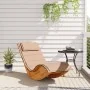 Tumbona mecedora con cojín de madera maciza de acacia de , Tumbonas - Ref: Foro24-4103884, Precio: 137,89 €, Descuento: %