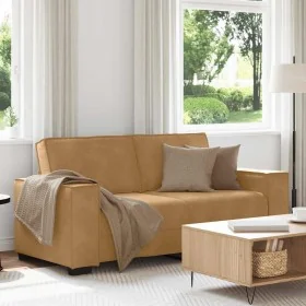 Sofá de 2 plazas terciopelo marrón 140 cm by , Sofas - Ref: Foro24-4105027, Price: 214,84 €, Discount: %