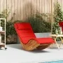 Tumbona mecedora con cojín de madera maciza de acacia by , Loungers - Ref: Foro24-4103886, Price: 149,04 €, Discount: %