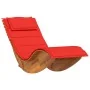 Tumbona mecedora con cojín de madera maciza de acacia by , Loungers - Ref: Foro24-4103886, Price: 149,04 €, Discount: %