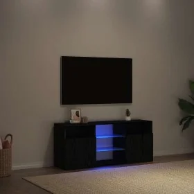 Mueble de TV con luces LED roble negro 120x30x50 cm by , TV Furniture - Ref: Foro24-862035, Price: 94,91 €, Discount: %