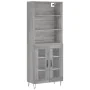 Aparador alto madera contrachapada gris sonoma 69,5x34x180 cm by , Sideboards - Ref: Foro24-3189315, Price: 137,07 €, Discoun...