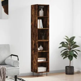 Aparador alto contrachapada roble ahumado 34,5x32,5x180 cm de , Aparadores - Ref: Foro24-3189826, Precio: 77,84 €, Descuento: %