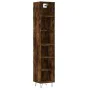 Aparador alto contrachapada roble ahumado 34,5x32,5x180 cm de , Aparadores - Ref: Foro24-3189826, Precio: 77,84 €, Descuento: %