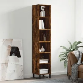 Aparador alto contrachapada roble ahumado 34,5x32,5x180 cm de , Aparadores - Ref: Foro24-3189858, Precio: 80,07 €, Descuento: %