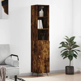 Aparador de madera contrachapada roble ahumado 34,5x34x180 cm de , Aparadores - Ref: Foro24-3189610, Precio: 89,92 €, Descuen...