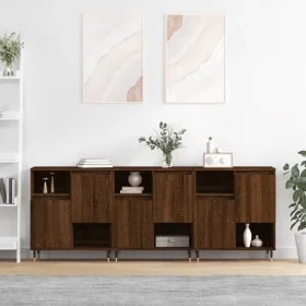 Aparadores 3 uds madera contrachapada marrón roble von , Sideboards - Ref: Foro24-3190148, Preis: 186,65 €, Rabatt: %