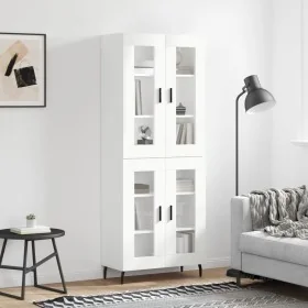 Aparador alto madera contrachapada blanco 69,5x34x180 cm by , Sideboards - Ref: Foro24-3198289, Price: 187,22 €, Discount: %