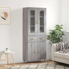 Aparador alto madera contrachapada gris sonoma 69,5x34x180 cm by , Sideboards - Ref: Foro24-3198519, Price: 159,49 €, Discoun...