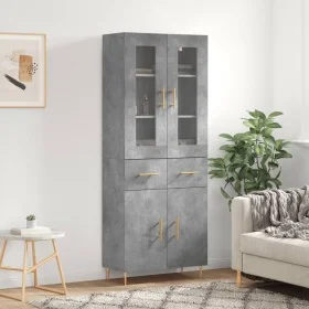 Aparador alto madera contrachapada gris hormigón 69,5x34x180 cm von , Sideboards - Ref: Foro24-3198525, Preis: 160,86 €, Raba...